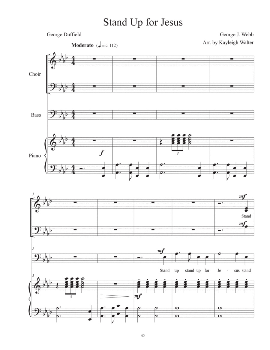 Stand Up for Jesus Stand Up for Jesus 4-Part scores gallery preview page 1