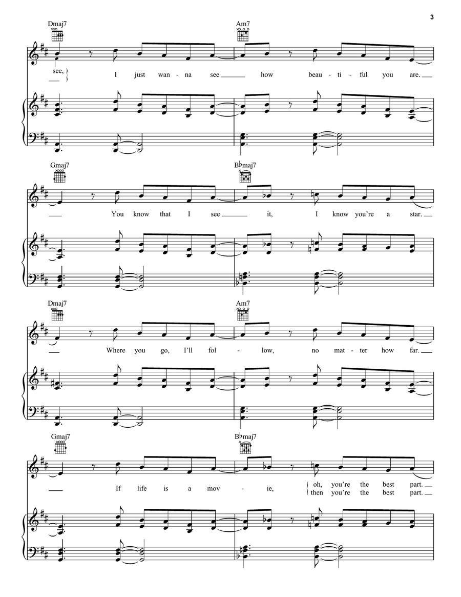 Best Part (feat. Daniel Caesar) Piano, Vocal, Guitar scores gallery preview page 3