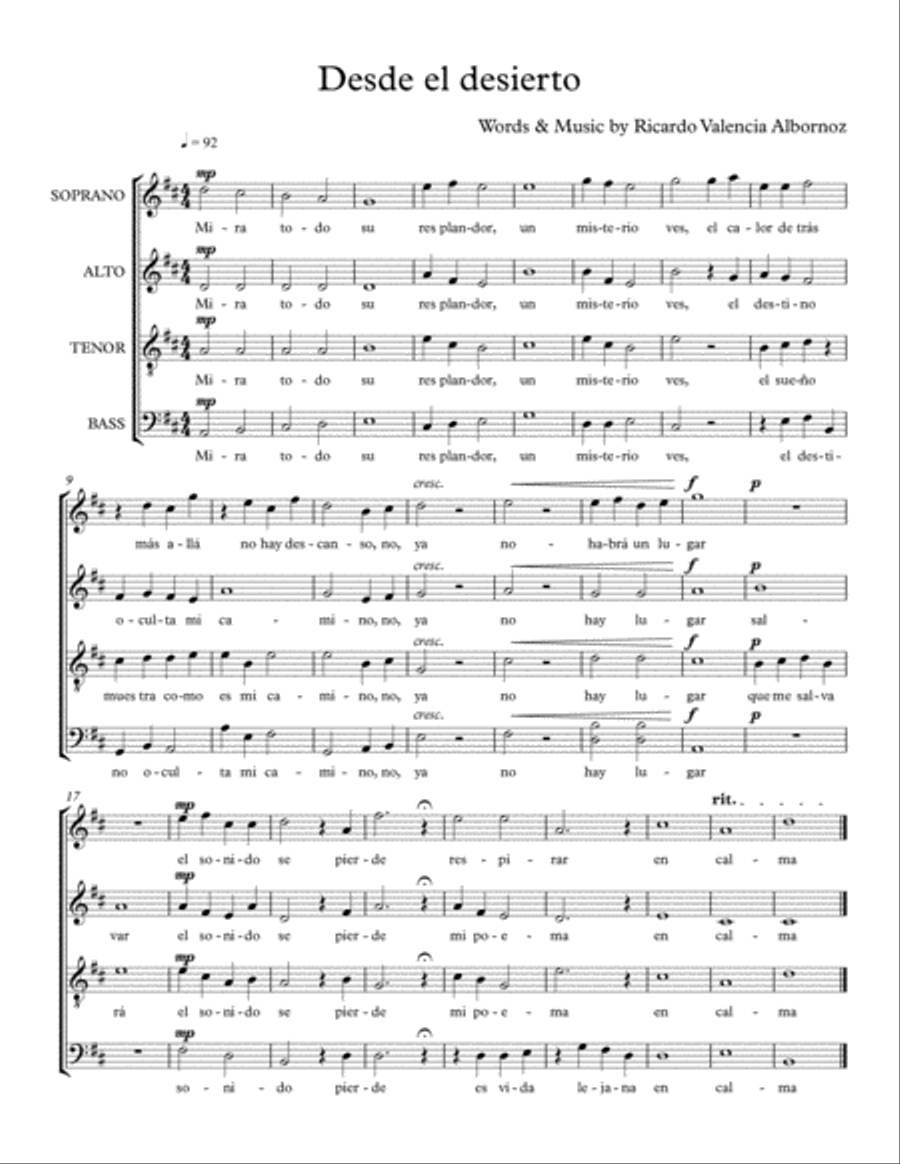 Desde el desierto 4-Part scores gallery preview page 1