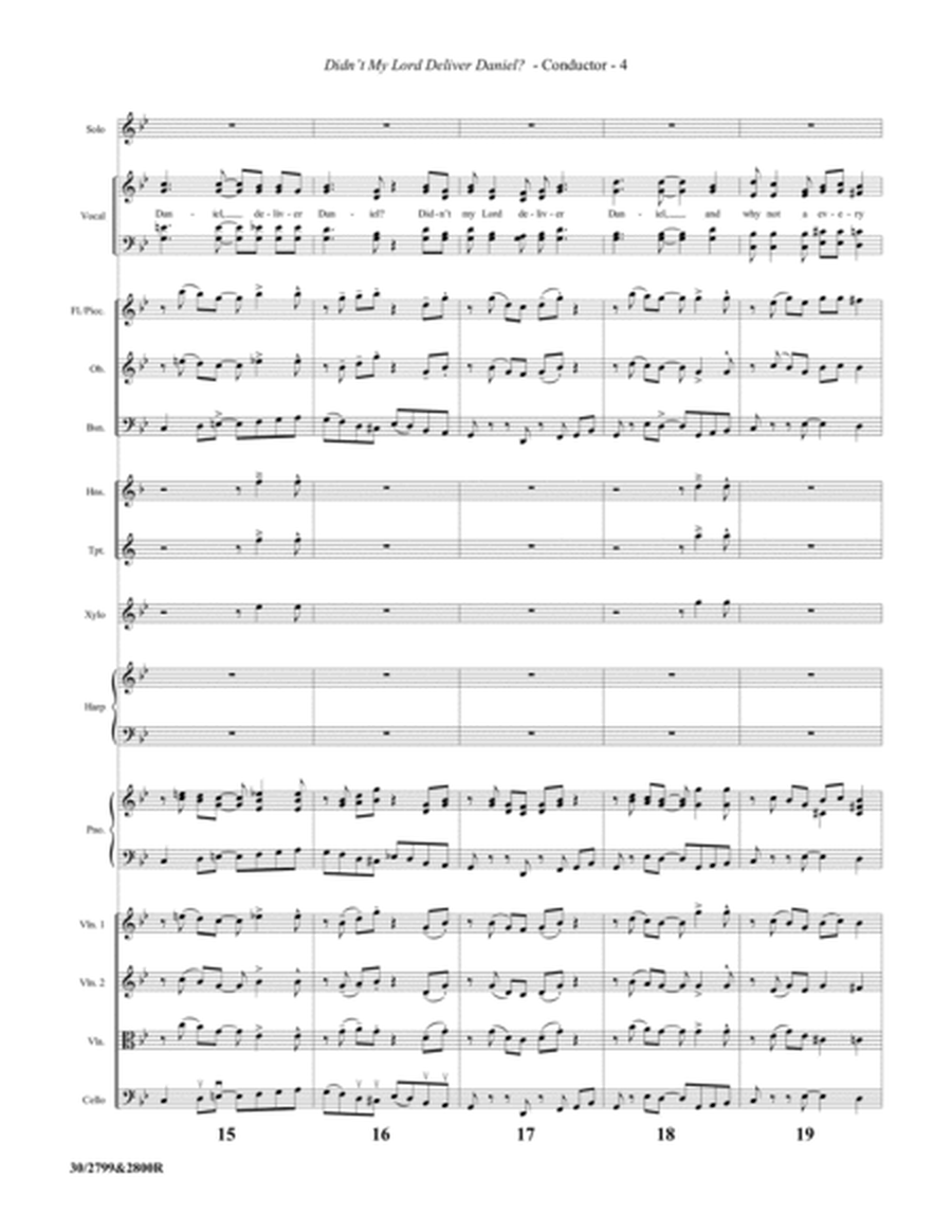 Didn't My Lord Deliver Daniel? - Chamber Orch Score and Printable Parts