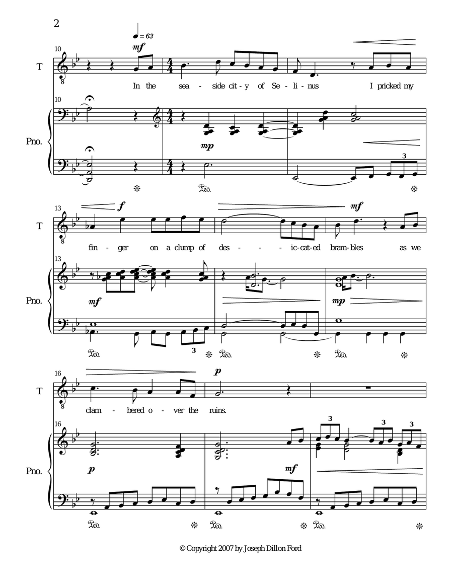 To an unknown God, from Loves Ancient and Forbidden - for tenor and piano Tenor Voice scores gallery preview page 2