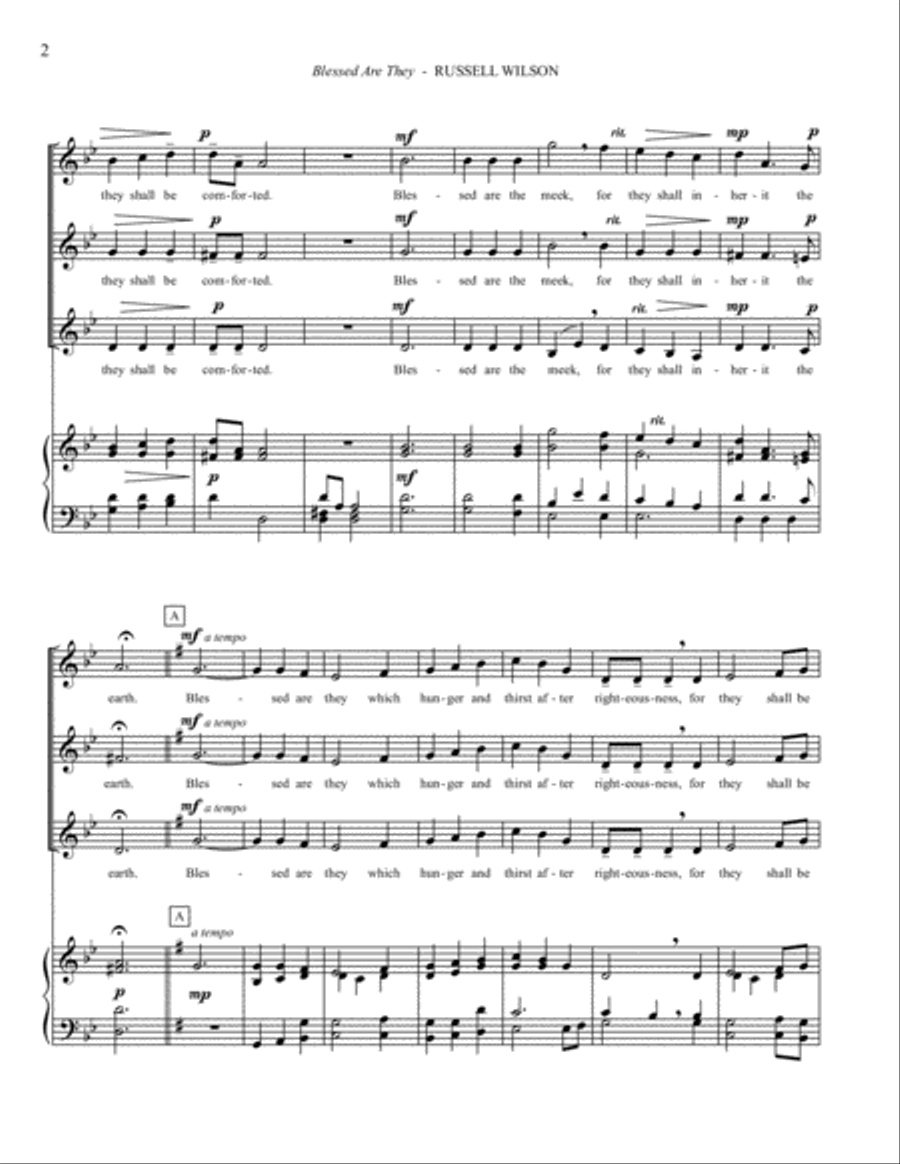 Blessed Are They SSA scores gallery preview page 2