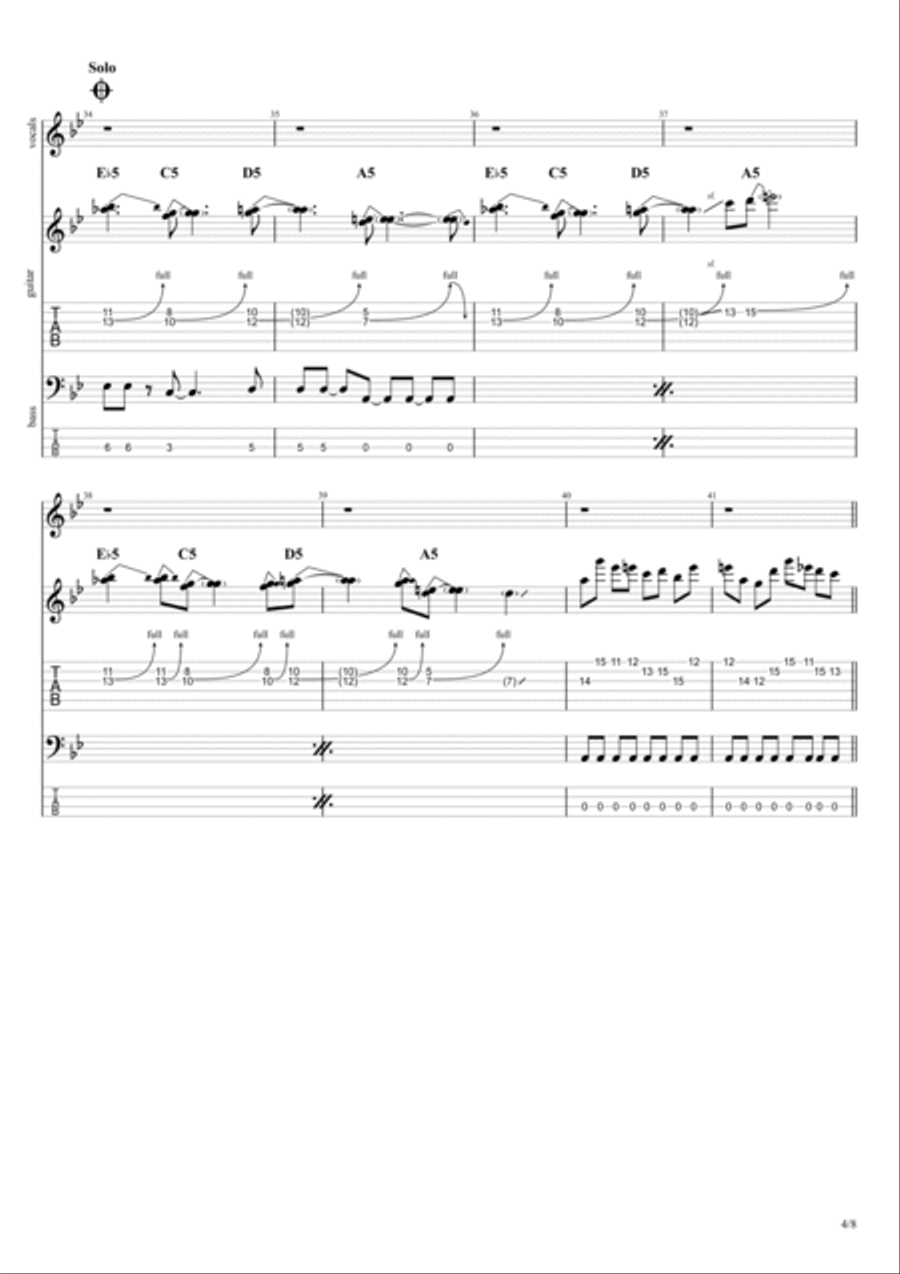 She's Suffering She's Suffering Guitar Tablature scores gallery preview page 4