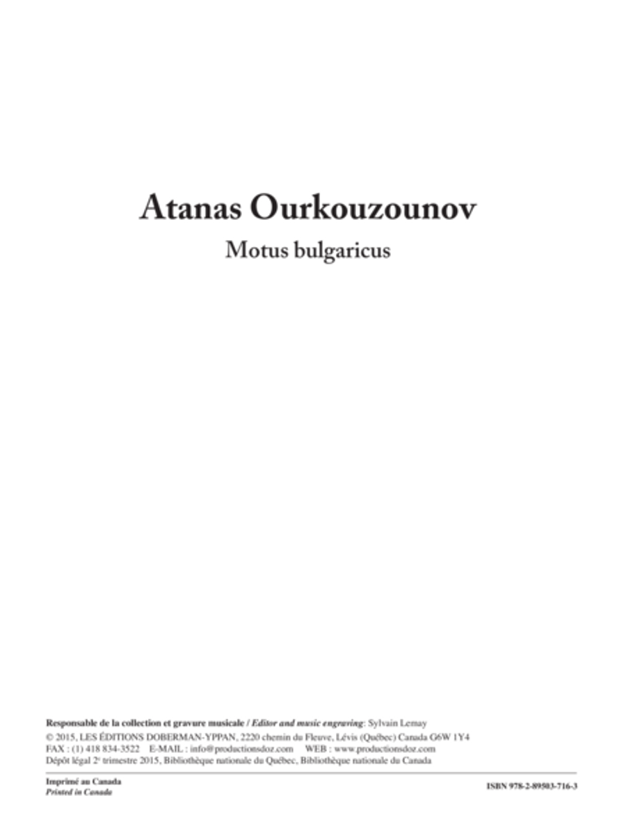 Motus bulgaricus Guitar Ensemble scores gallery preview page 1
