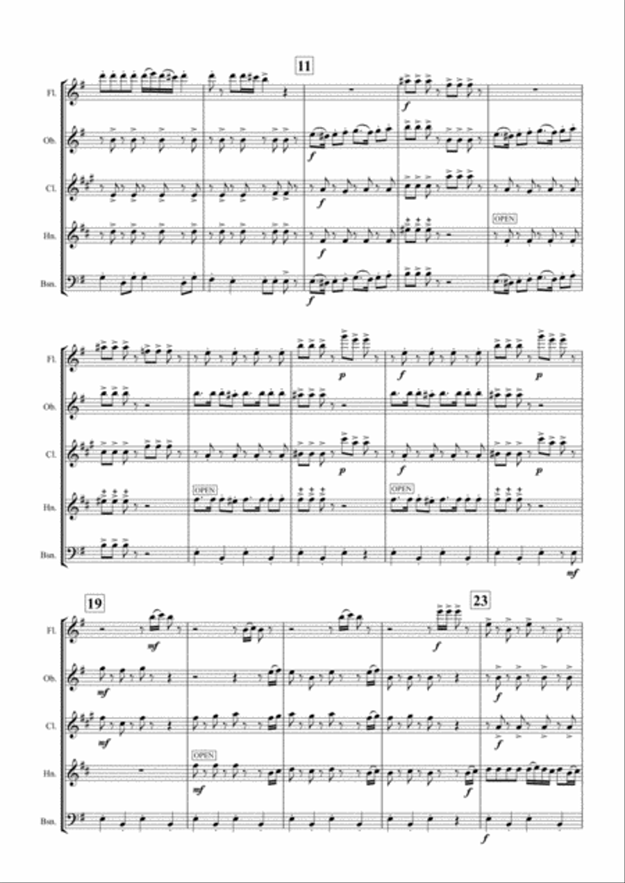 Angry Birds Theme Angry Birds Theme Woodwind Quintet scores gallery preview page 3