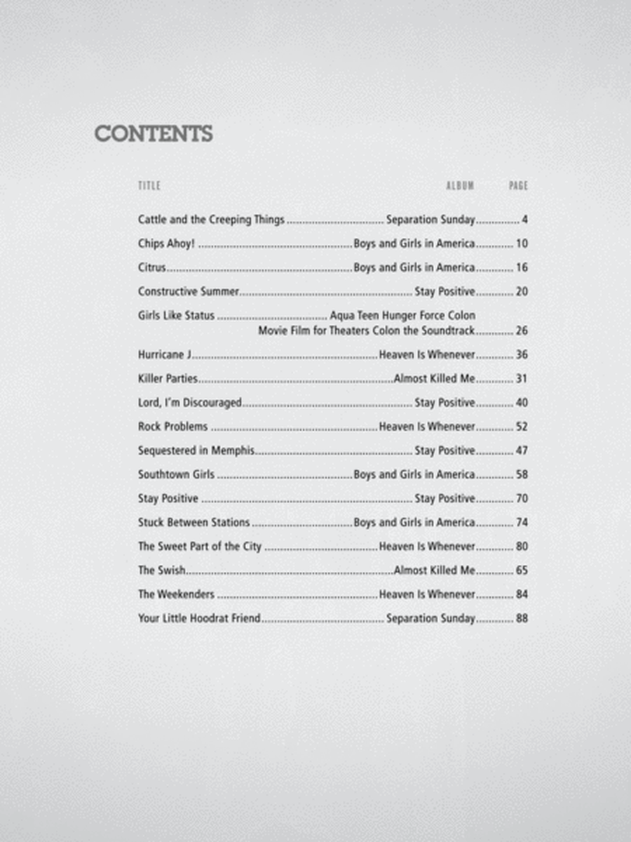 The Hold Steady Guitar TAB Anthology