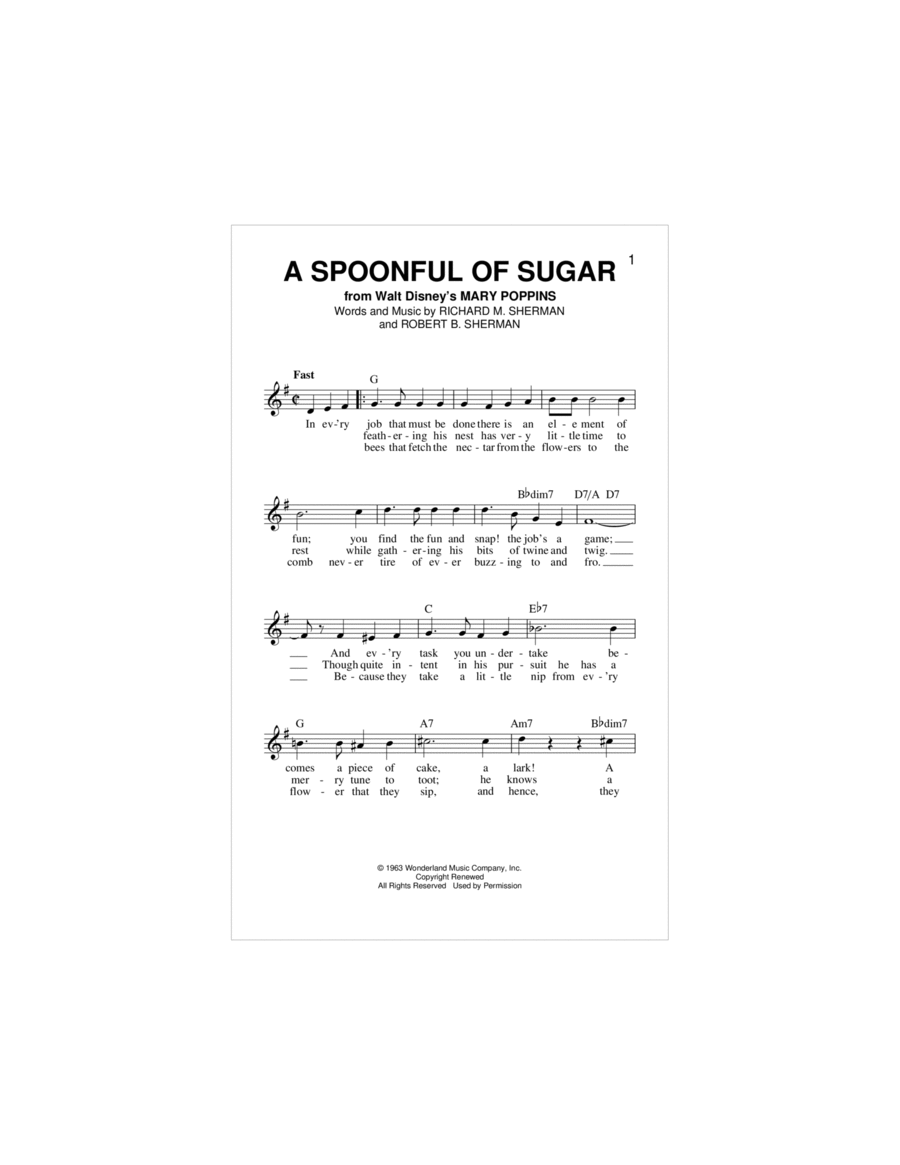 A Spoonful Of Sugar (from Mary Poppins)