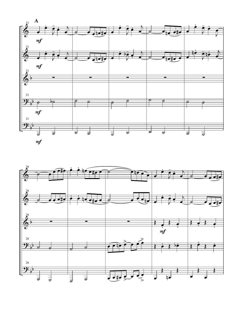 Jingle Bells for Brass Quintet Brass Quintet scores gallery preview page 3