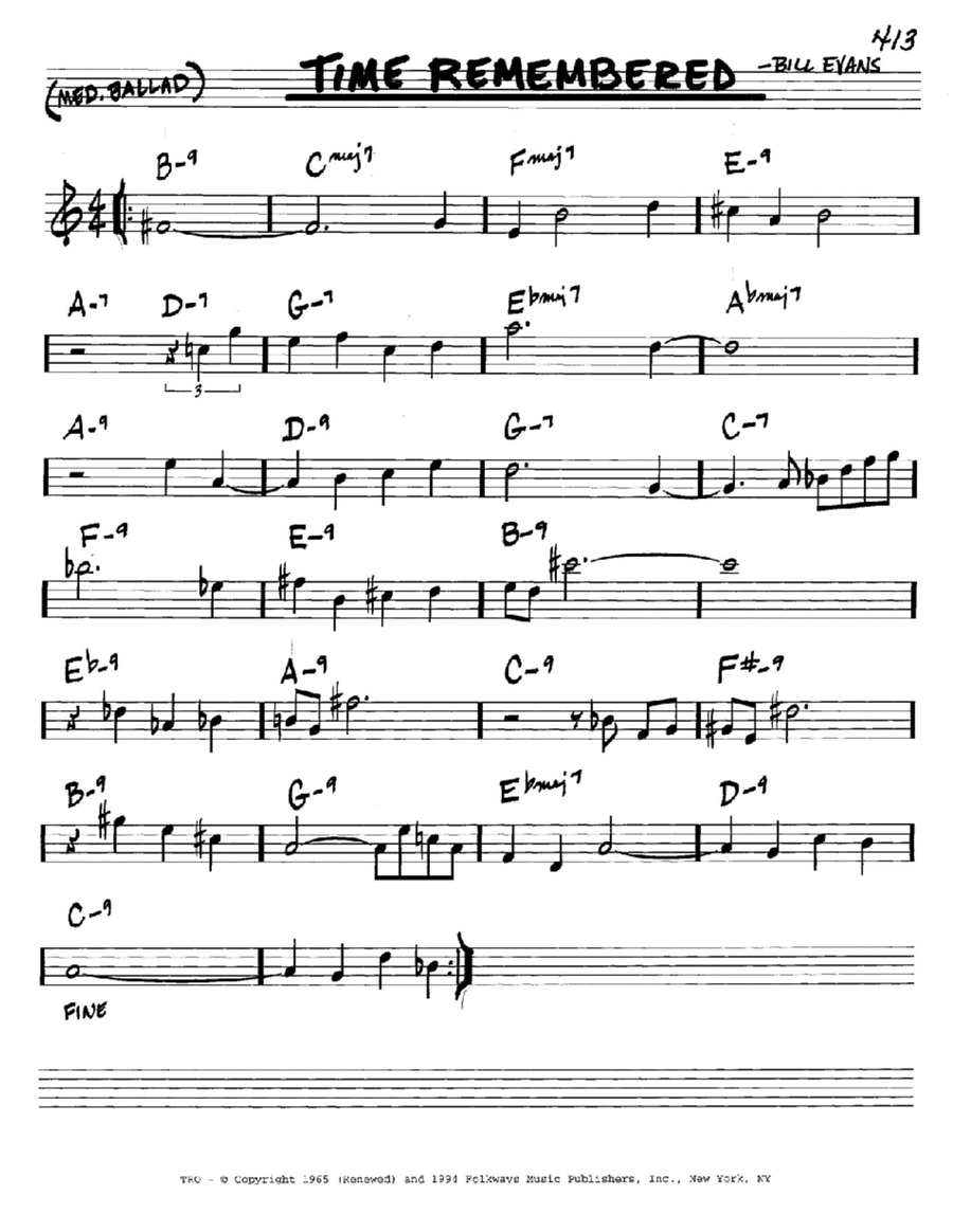 Time Remembered C Instrument scores gallery preview page 1