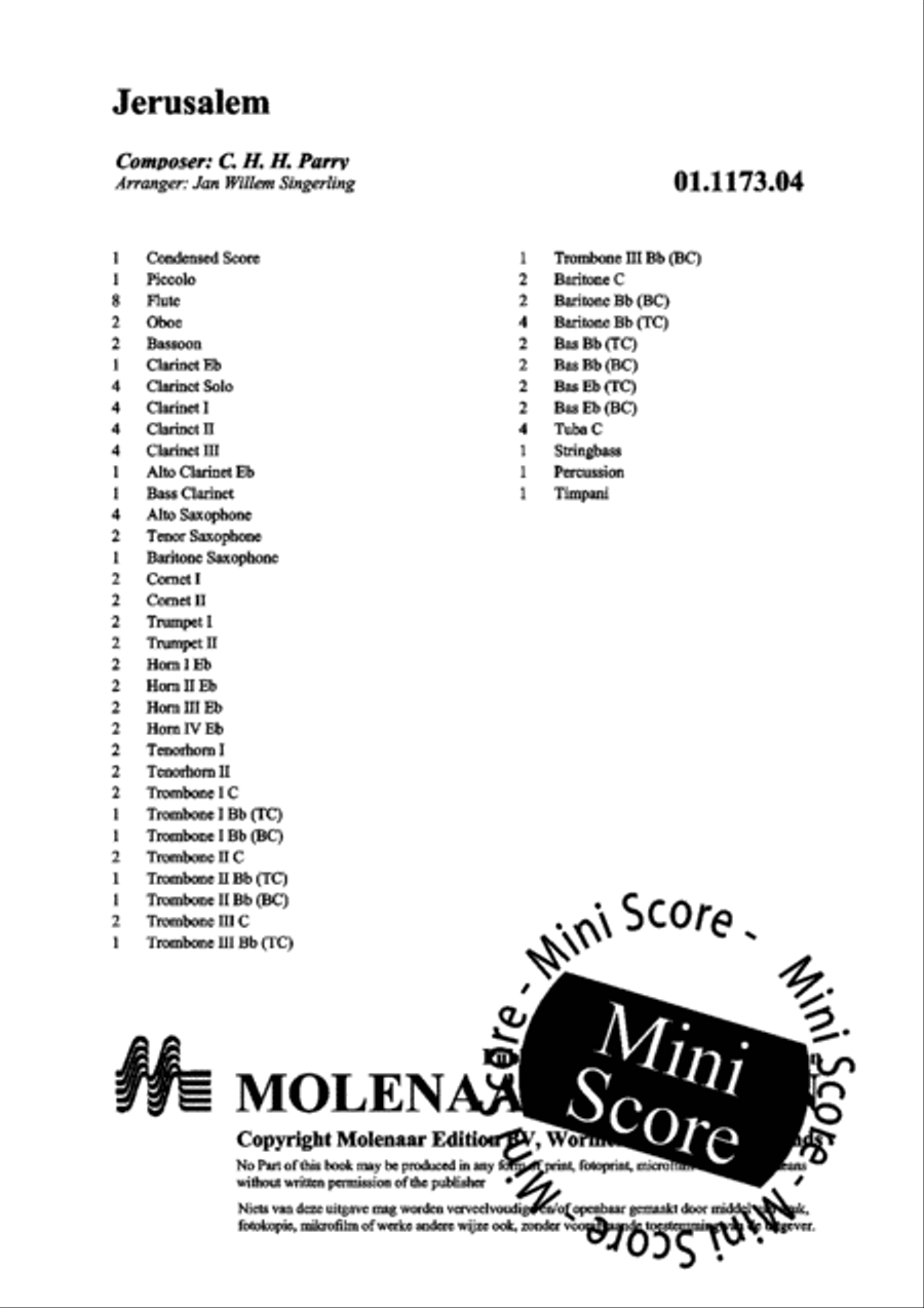 Jerusalem Jerusalem Concert Band scores gallery preview page 4