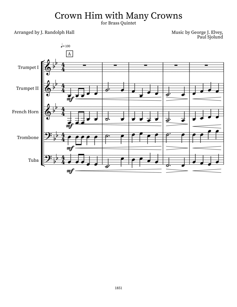 Crown Him with Many Crowns Small Ensemble scores gallery preview page 1