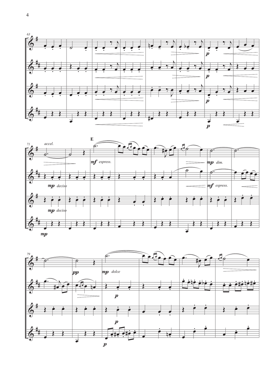 Valse Triste for Saxophone Quartet Saxophone Quartet scores gallery preview page 4