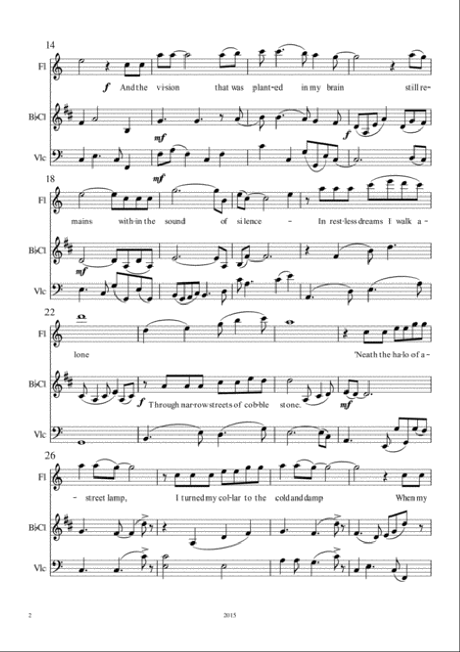 The Sound Of Silence Small Ensemble scores gallery preview page 2
