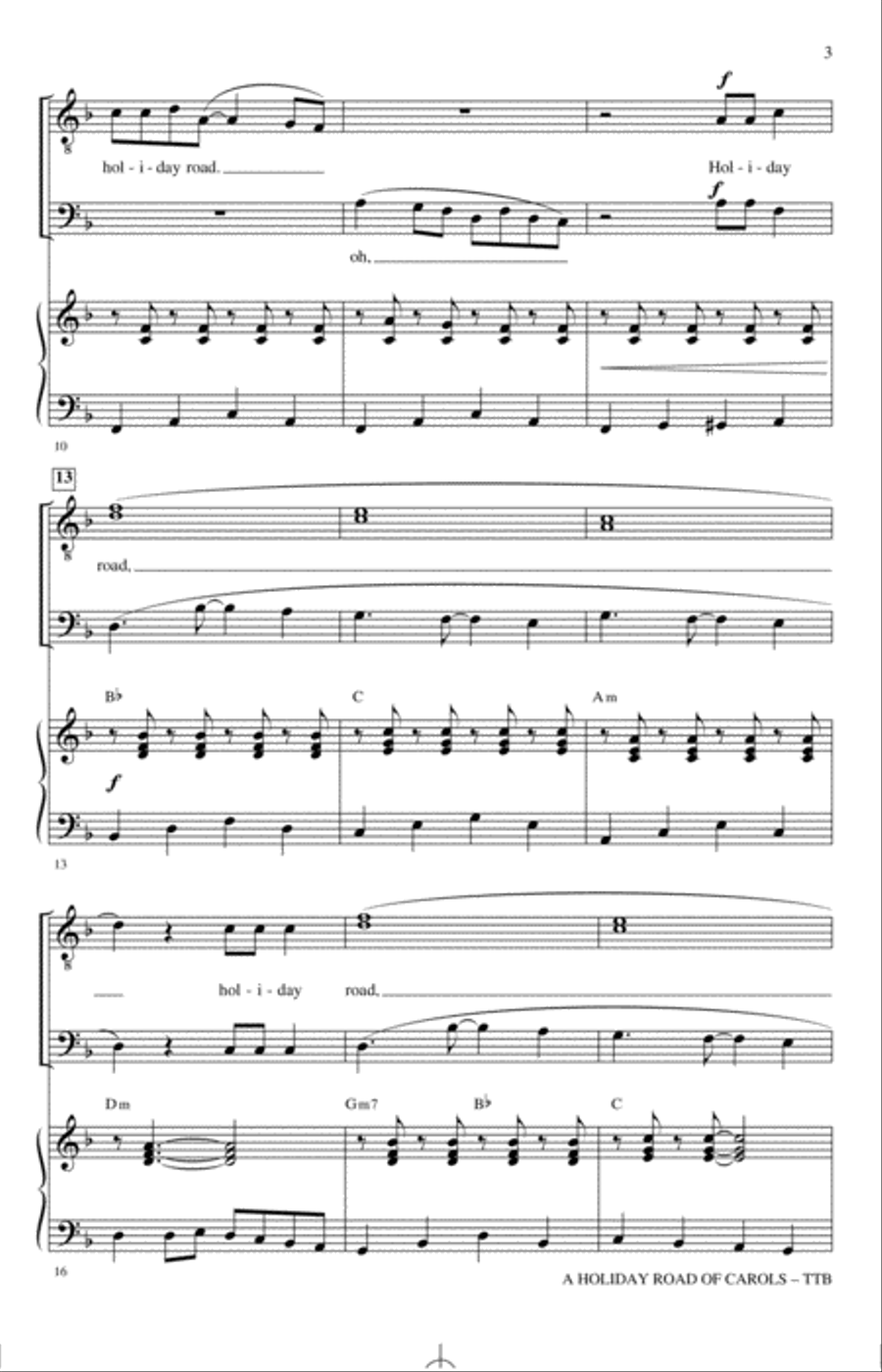 A Holiday Road of Carols TTBB scores gallery preview page 2