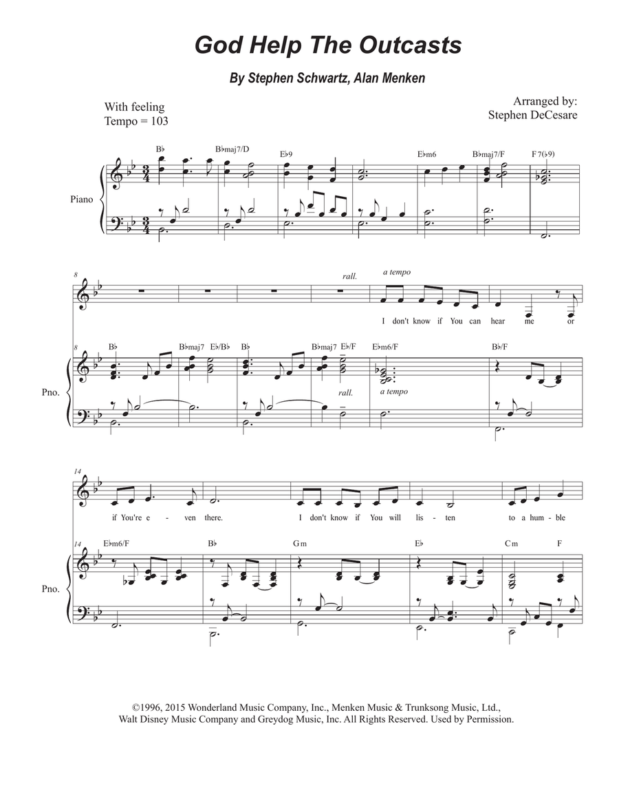 God Help The Outcasts Unison Choir scores gallery preview page 1