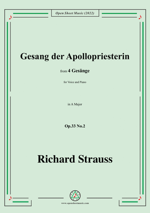 Richard Strauss-Gesang der Apollopriesterin,in A Major