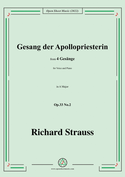 Richard Strauss-Gesang der Apollopriesterin,in A Major image number null