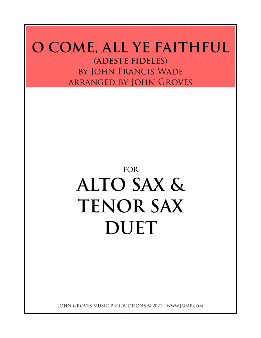 O Come, All Ye Faithful - Alto Sax & Tenor Sax Duet image number null