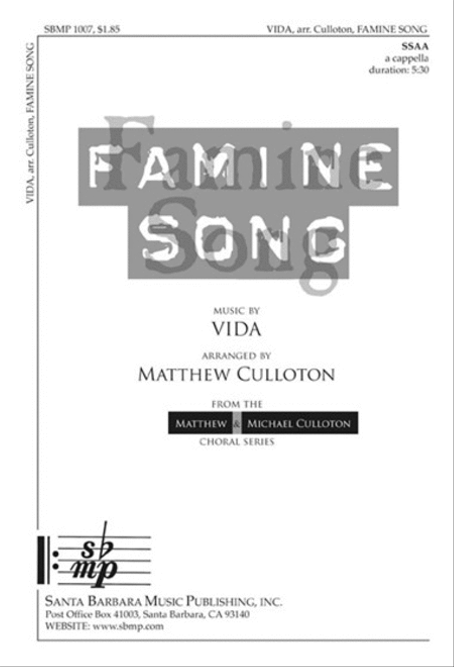 Famine Song - SSAA Octavo image number null