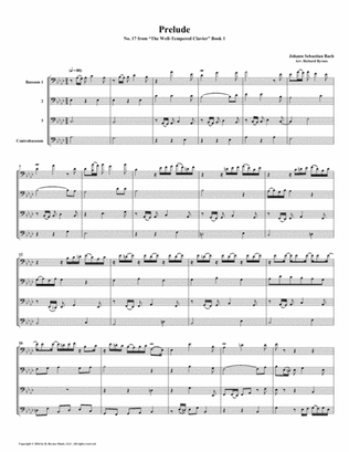 Prelude 17 from Well-Tempered Clavier, Book 1 (Bassoon Quartet)