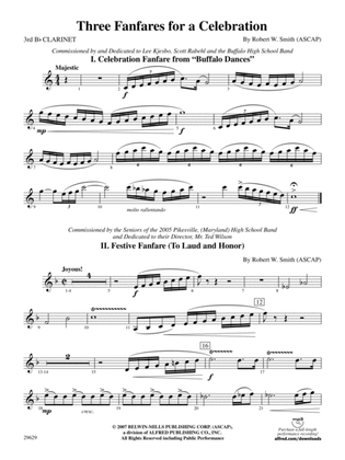 Three Fanfares for a Celebration: 3rd B-flat Clarinet