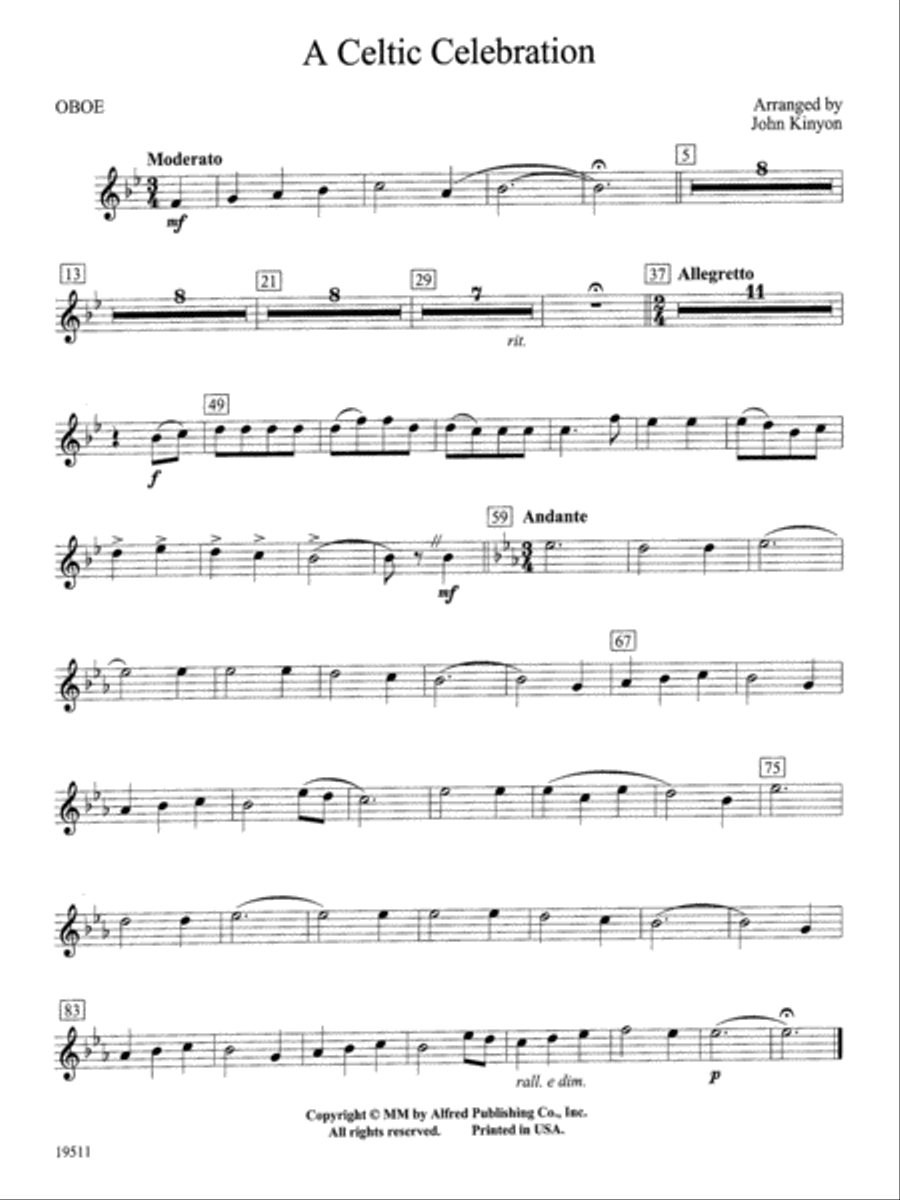 A Celtic Celebration: Oboe Concert Band scores gallery preview page 1