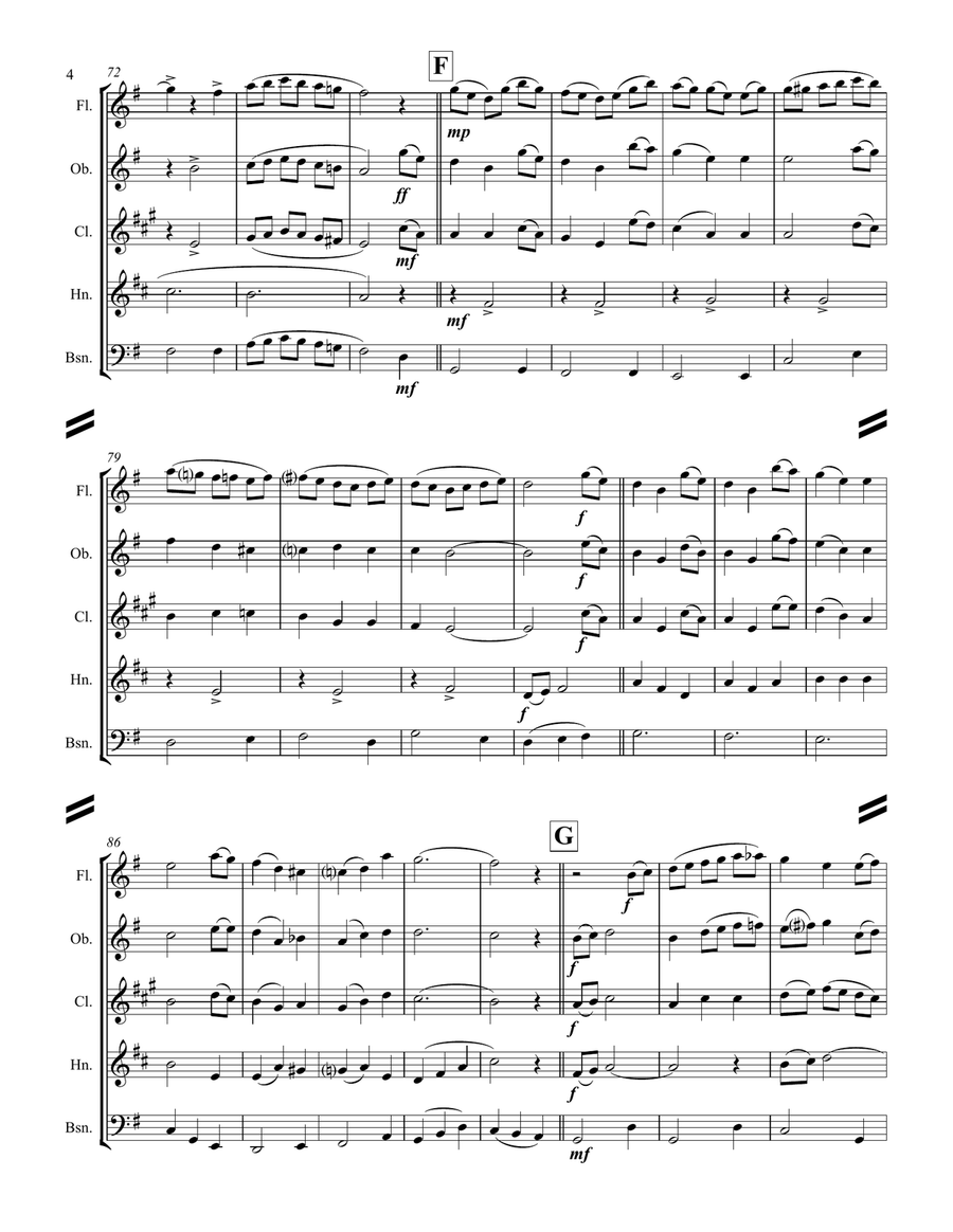 Silver Bells Woodwind Quintet scores gallery preview page 5