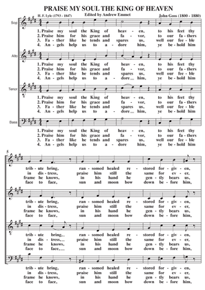 Praise My Soul The King Of Heaven A Cappella SATB