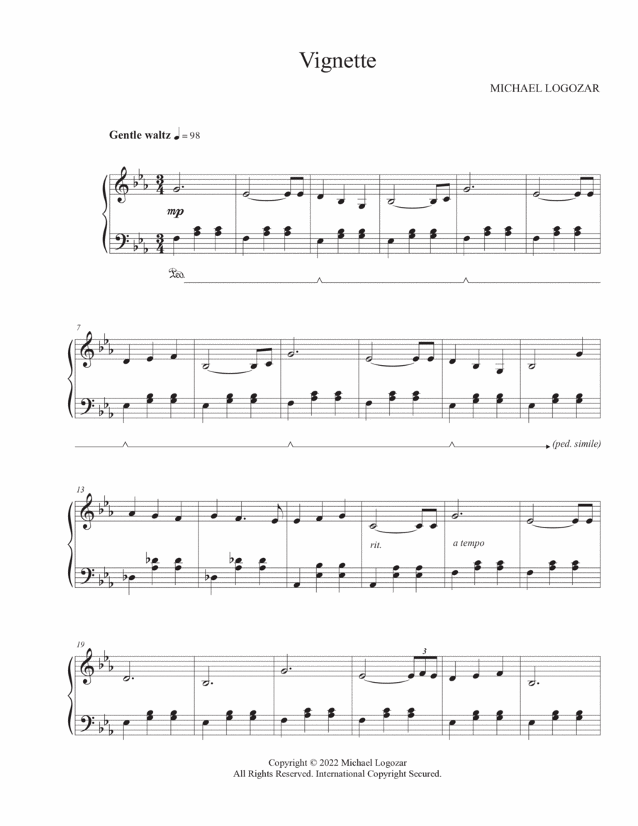 Vignette Piano Solo scores gallery preview page 1