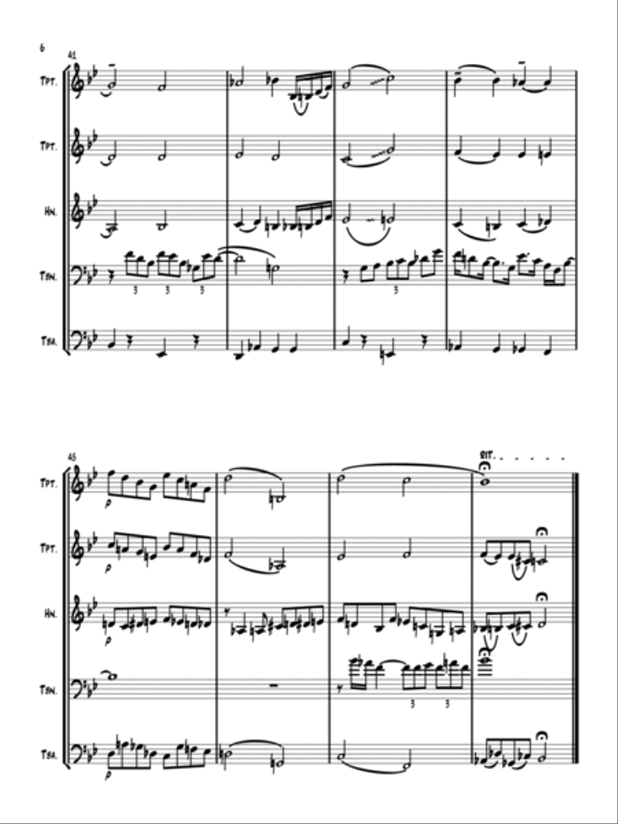 Little Man You've Had A Busy Day Brass Quintet scores gallery preview page 6