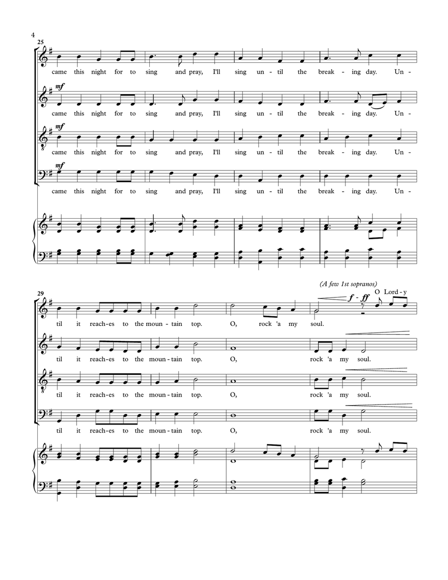 Rock 'A My Soul 4-Part scores gallery preview page 4