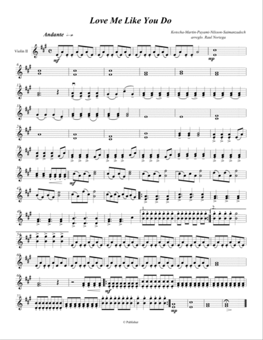 Love Me Like You Do Love Me Like You Do String Quartet scores gallery preview page 4