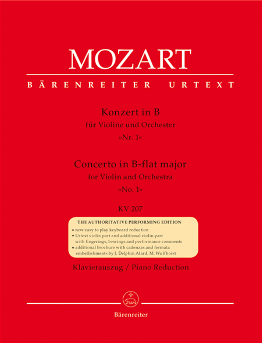 Violin Concerto In Bb Major, K. 207 Violin Solo scores gallery preview page 1