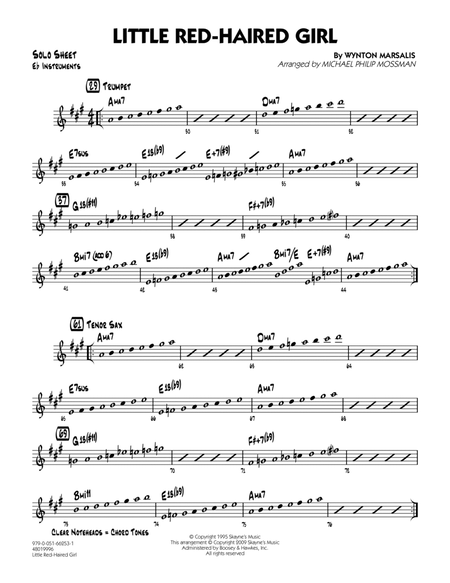 Little Red-Haired Girl - Eb Solo Sheet