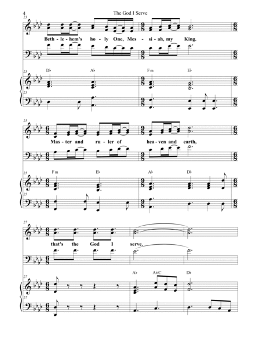 The God I Serve Soprano Voice scores gallery preview page 4