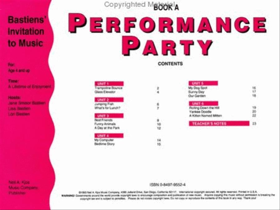 Performance Party, Book A Piano Method scores gallery preview page 2