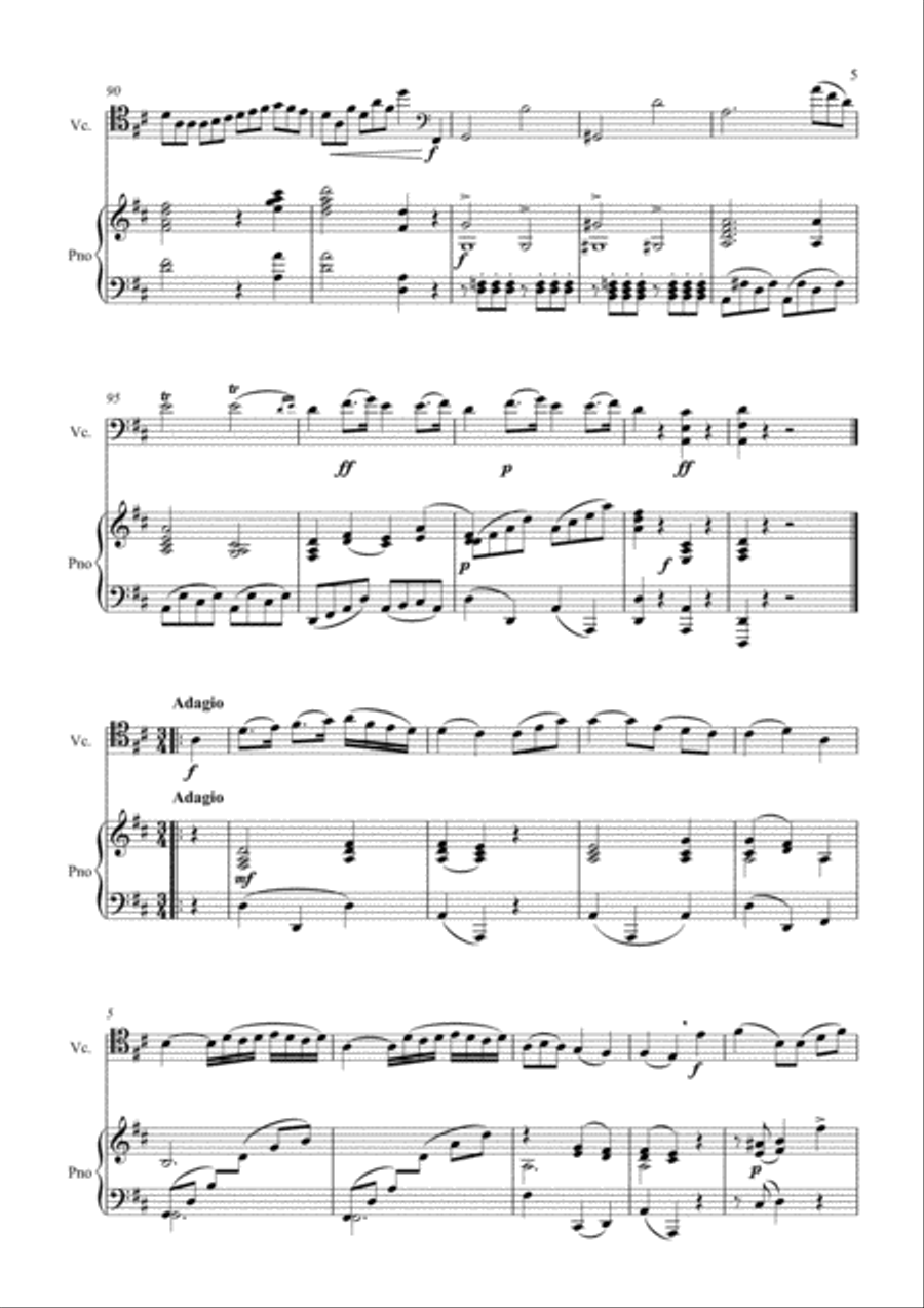 Breval Cello Concerto No. 2 for Cello and Piano Piano Accompaniment scores gallery preview page 6
