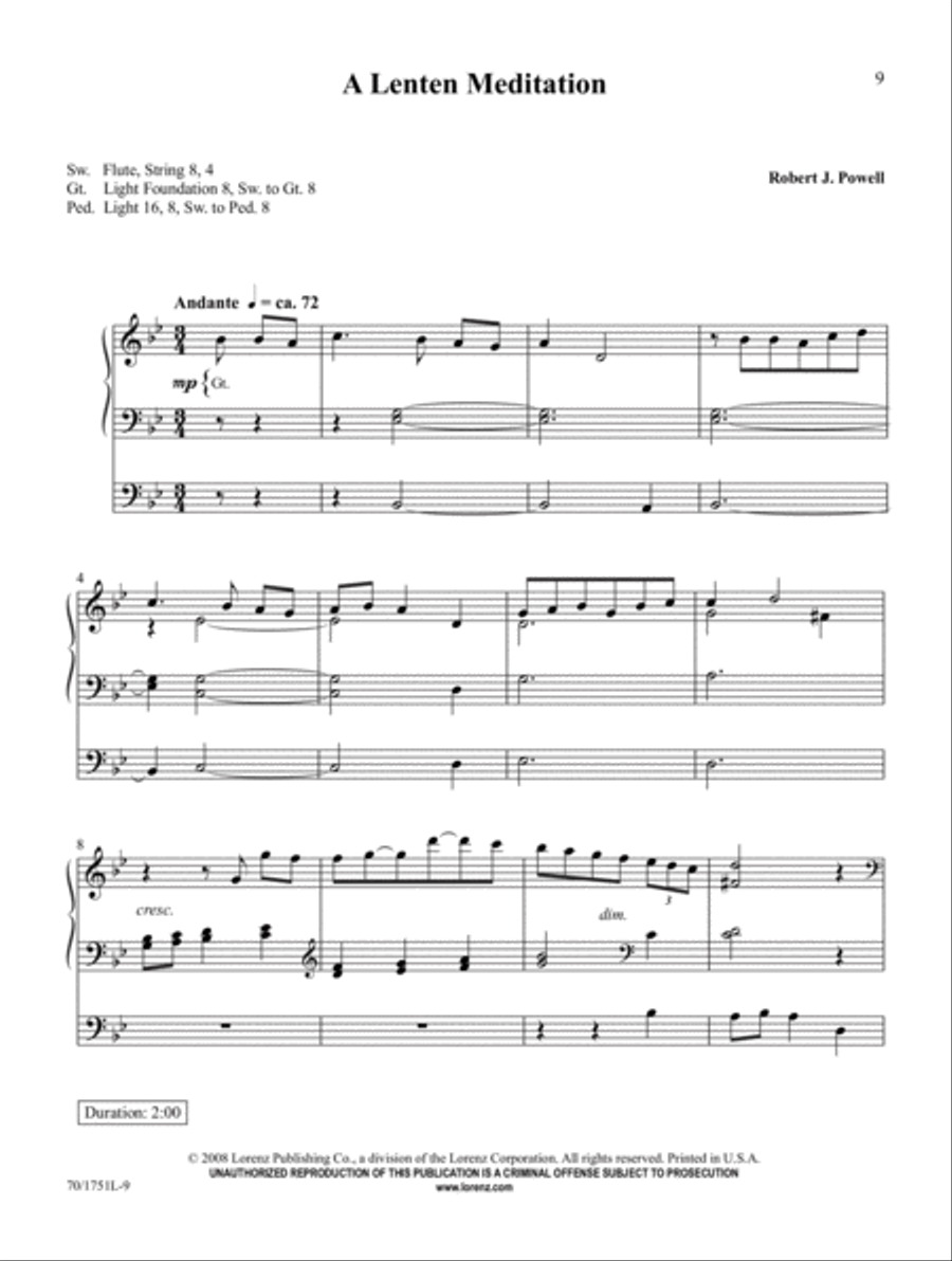 From Penitence to Glory Organ Solo scores gallery preview page 4