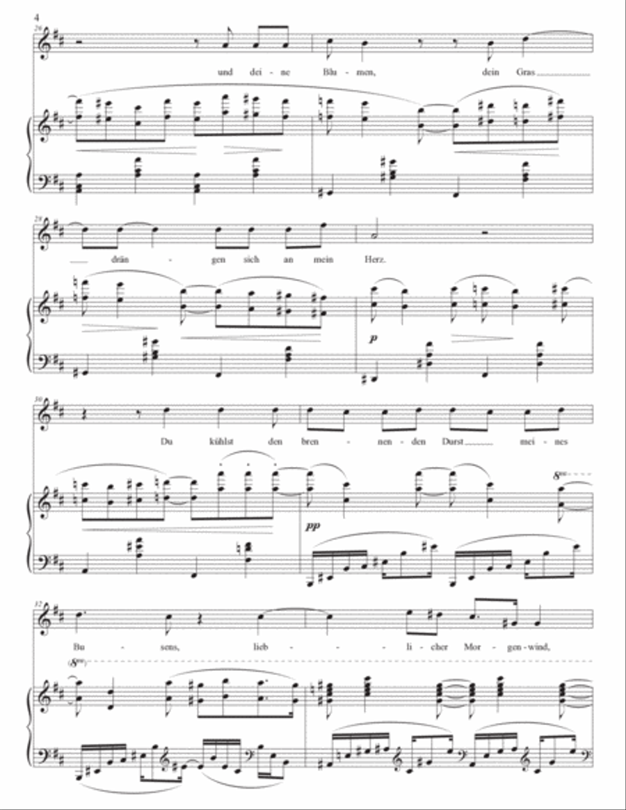 WOLF: Ganymed (transposed to D major) Piano, Vocal scores gallery preview page 5