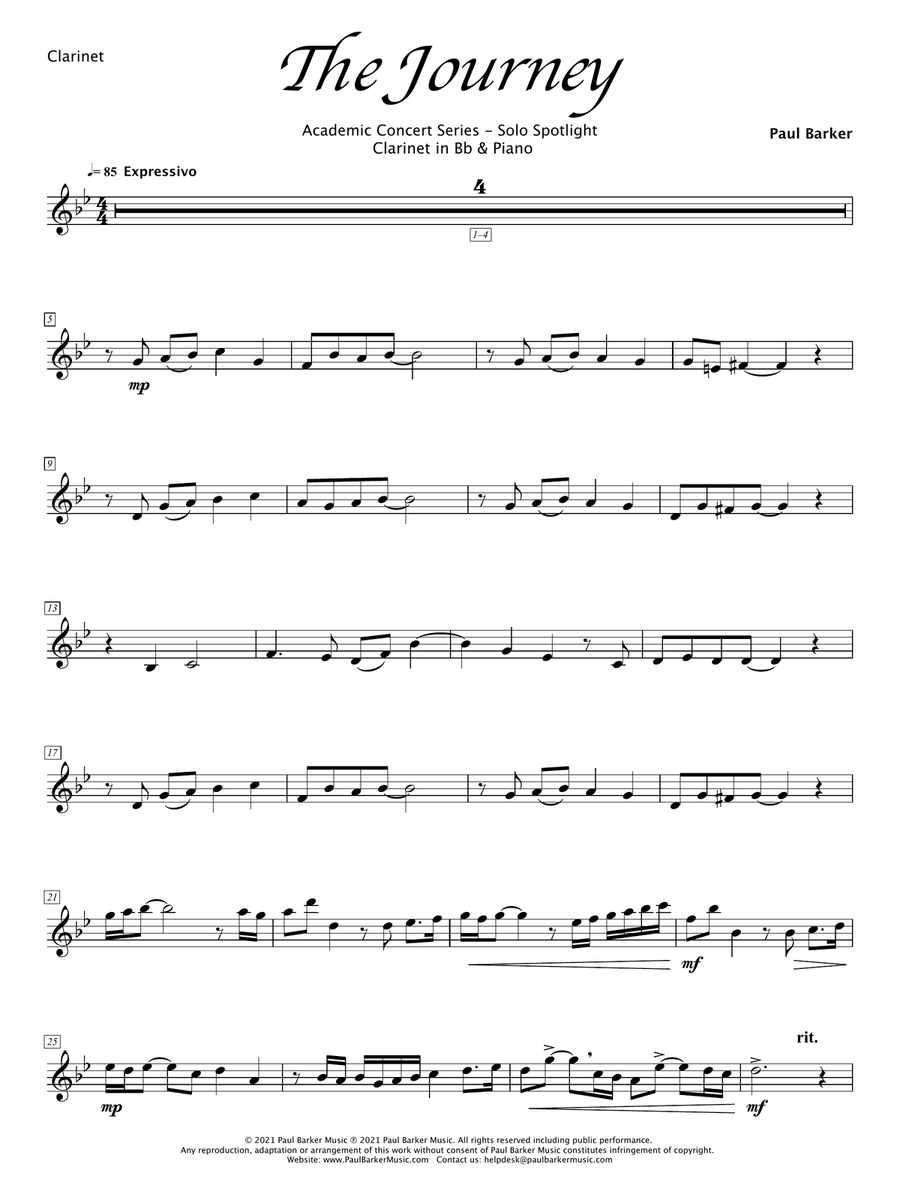 The Journey [Clarinet & Piano] Chamber Music scores gallery preview page 5