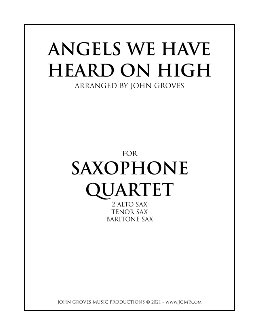 Angels We Have Heard On High - Saxophone Quartet image number null