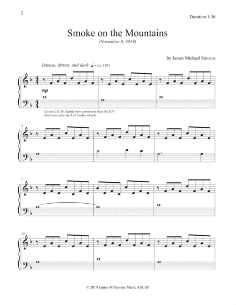Smoke on the Mountains - Piano Solo Piano Solo scores gallery preview page 2