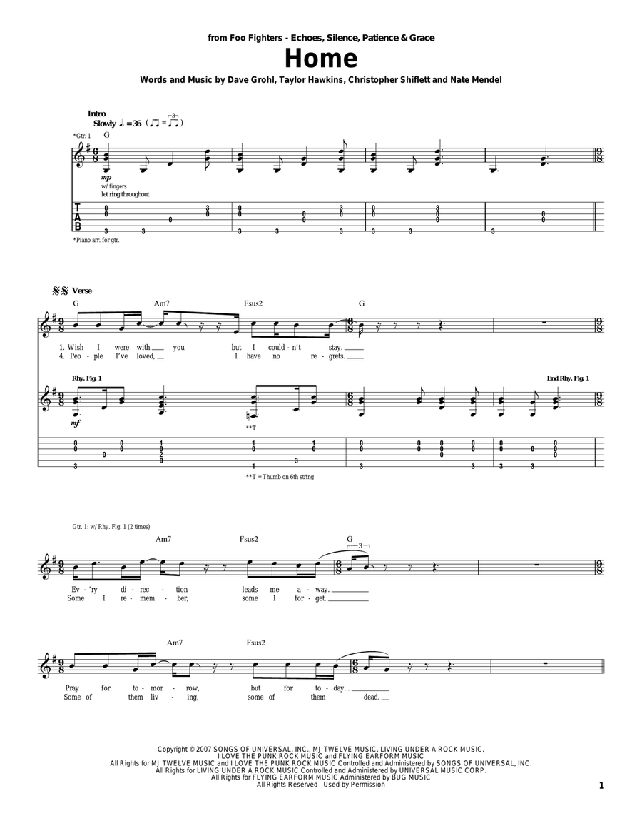 Home Acoustic Guitar scores gallery preview page 1