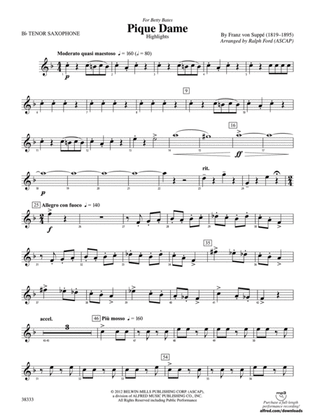 Pique Dame (Highlights): B-flat Tenor Saxophone