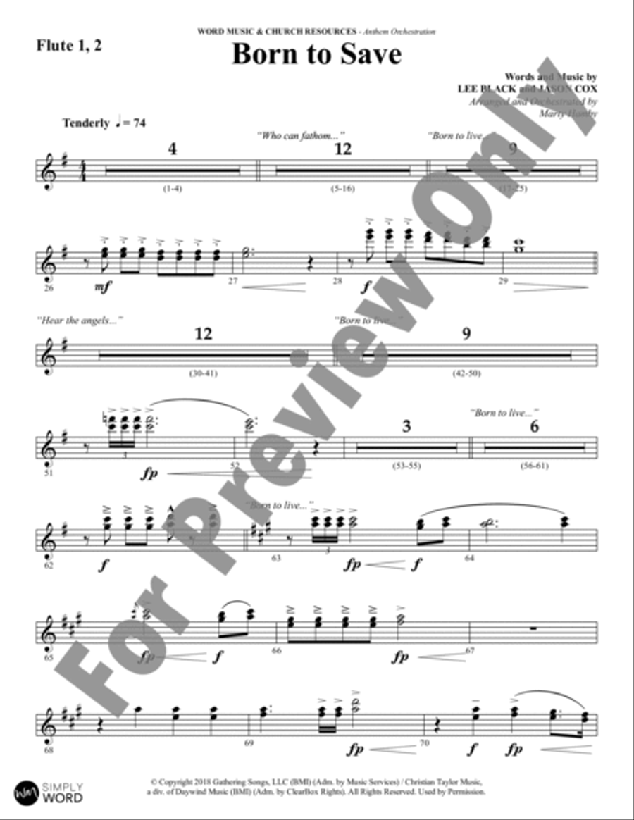 Born to Save - Orchestration Choir scores gallery preview page 19