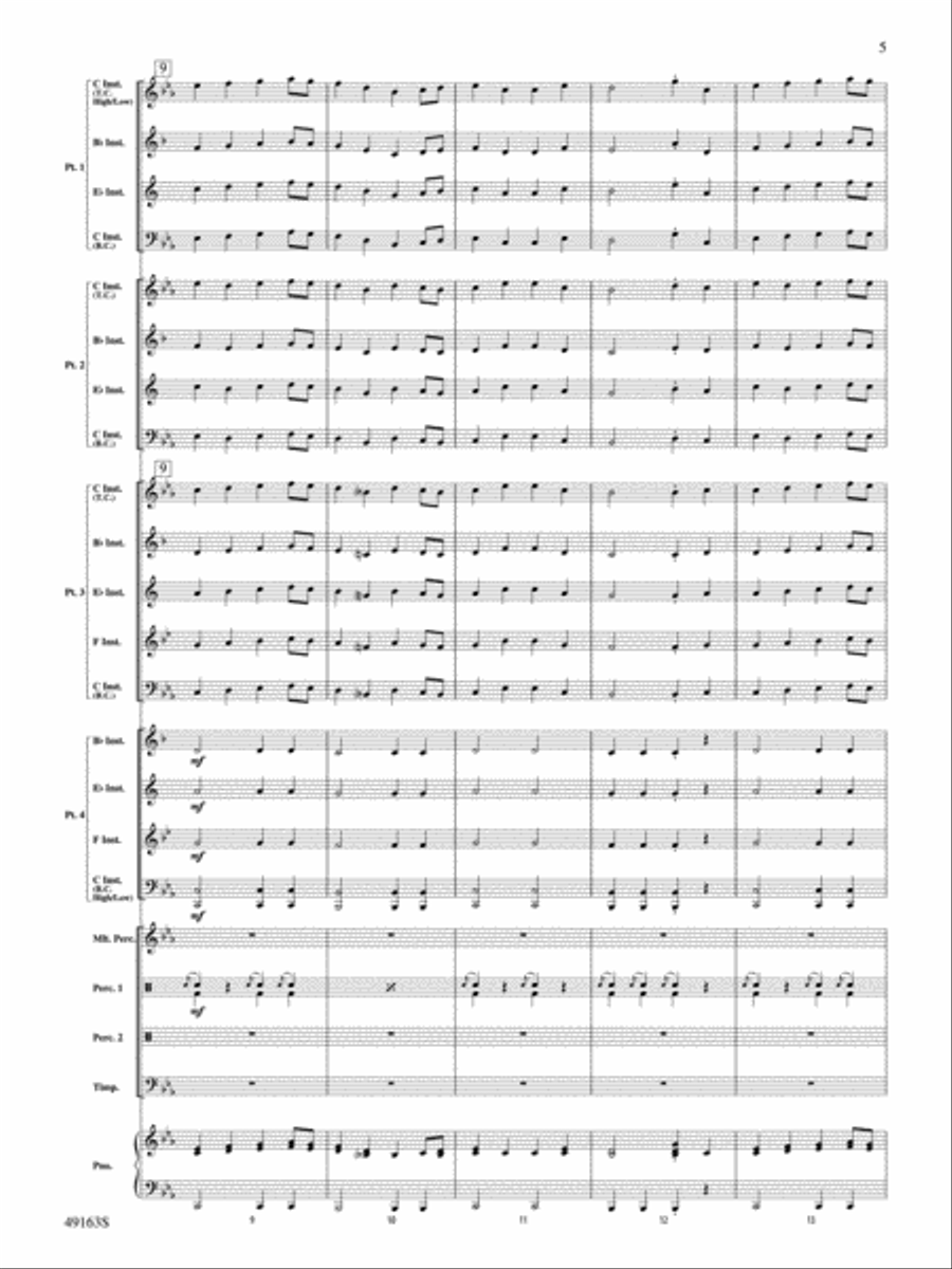 Christmas Holiday March: Score Concert Band scores gallery preview page 5