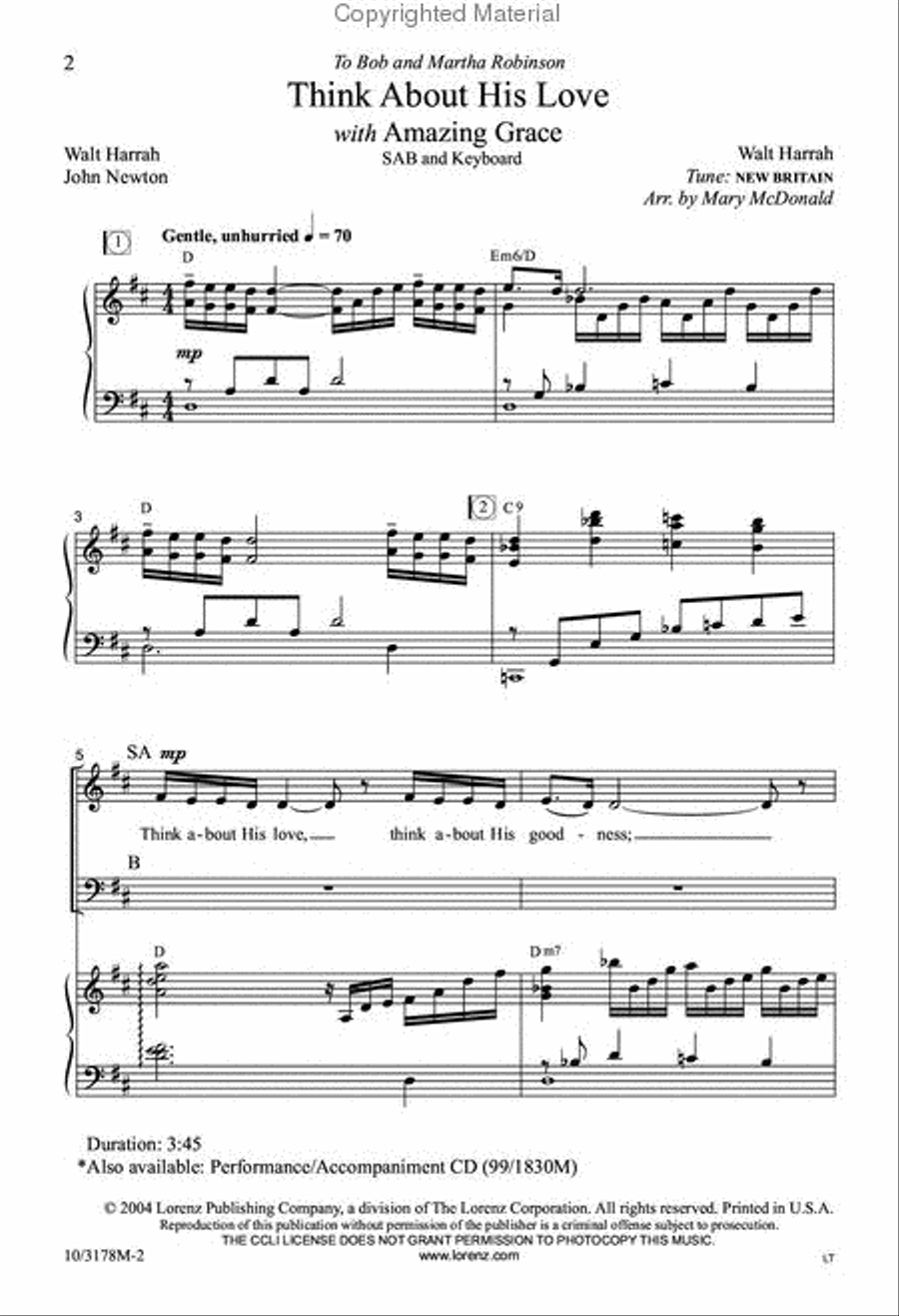 Think About His Love Think About His Love 3-Part scores gallery preview page 2