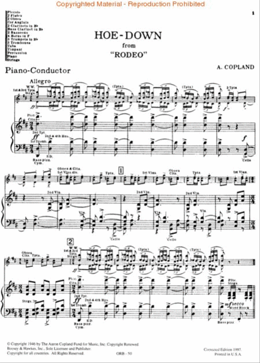 Hoe Down (from Rodeo) Orchestra scores gallery preview page 3