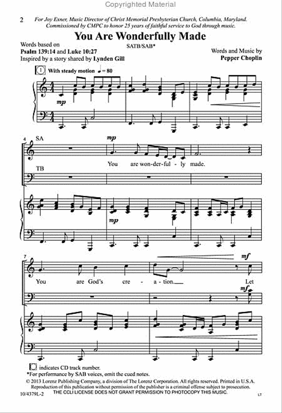 You Are Wonderfully Made 4-Part scores gallery preview page 2