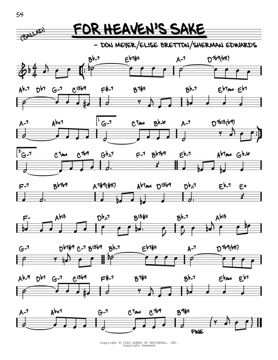 For Heaven's Sake (arr. David Hazeltine) Piano scores gallery preview page 1